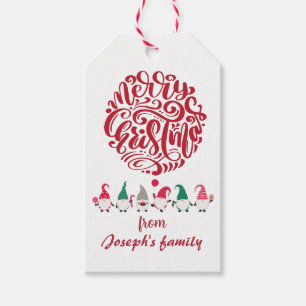 Merry christmas gnomes  gift tags