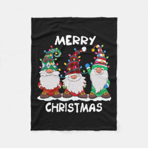 Merry Christmas Gnomes Xmas Family Men Women Fleece Blanket