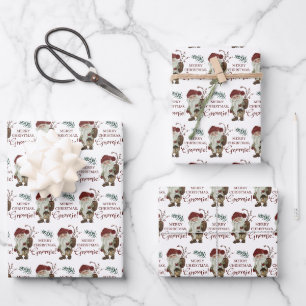 Merry Christmas Gnomie Wrapping Paper Sheets 