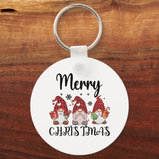 Merry Christmas Gnomies Christmas Gnomes  Keychain (Front)