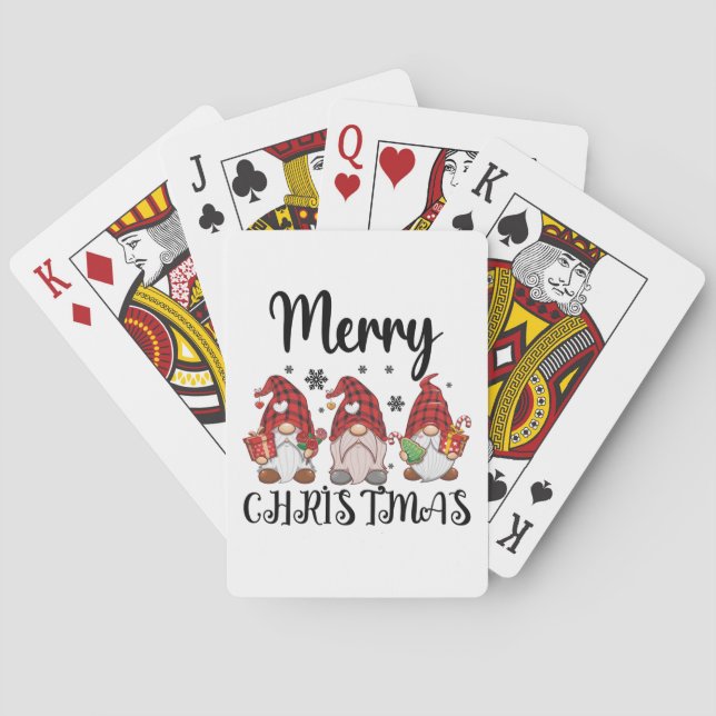 Merry Christmas Gnomies Christmas Gnomes  Playing Cards (Back)