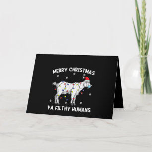 Merry Christmas Goat Face Mask Goat Santa Card