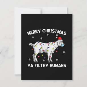 Merry Christmas Goat Face Mask Goat Santa Invitation