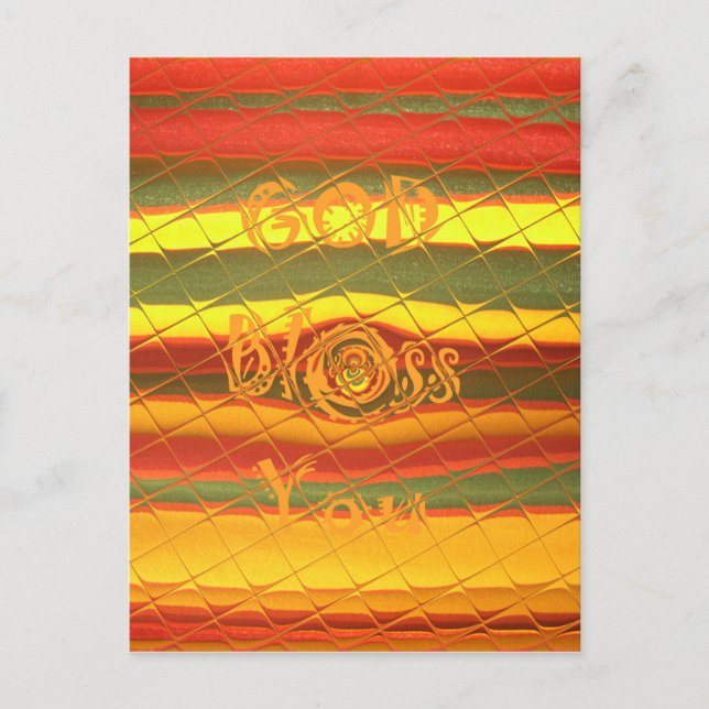 Merry Christmas God Bless You Colors Design Holiday Postcard (Front)