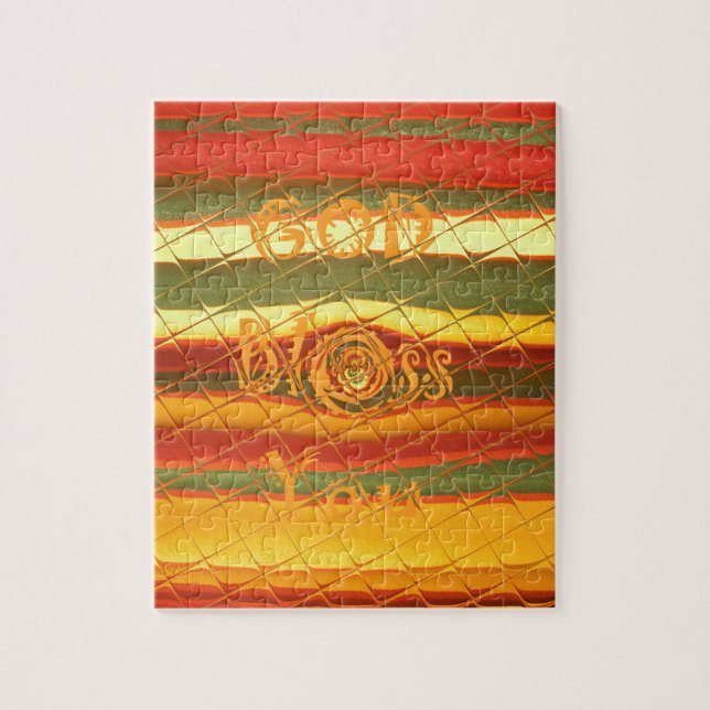 Merry Christmas God Bless You Colors Design Jigsaw Puzzle (Vertical)