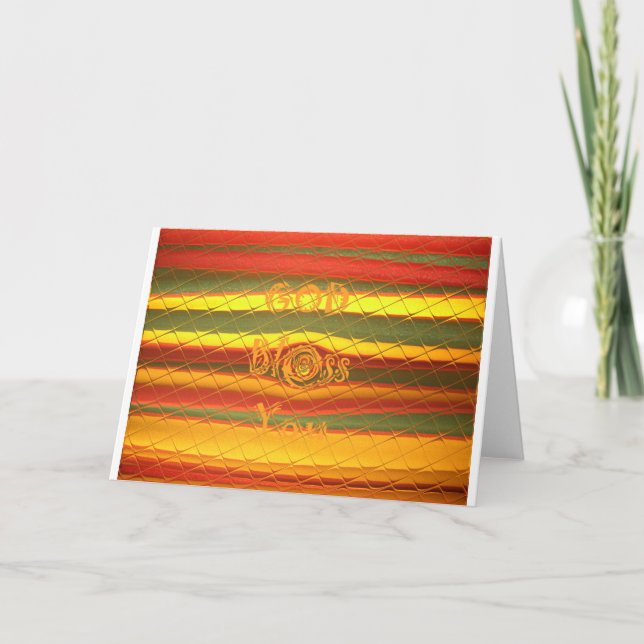 Merry Christmas God Bless You Colours Design Holiday Card (Front)