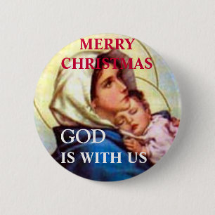 MERRY CHRISTMAS GOD IS WITH US  BUTTON
