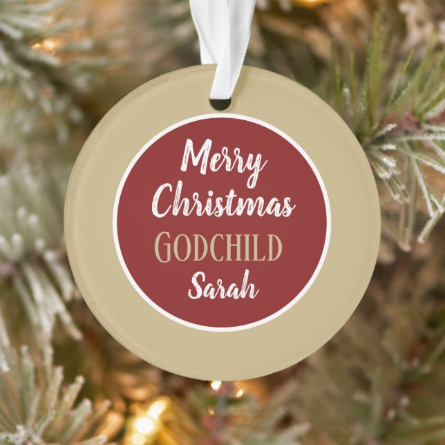 Merry Christmas Godchild personalized ornament (Tree)