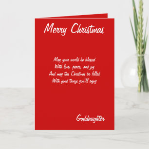 Merry Christmas goddaughter cards