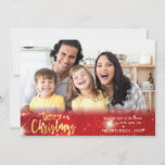 Merry Christmas, Gold and White Lights on Red Holiday Card<br><div class="desc">Send wishes for a Merry Christmas with this red, white and gold sparkly and glowing lights card featuring one of your favourite photos. The editable suggested message reads "May the light of the season shine upon you." You can change the text style, size and colour by clicking on the CUSTOMIZE...</div>