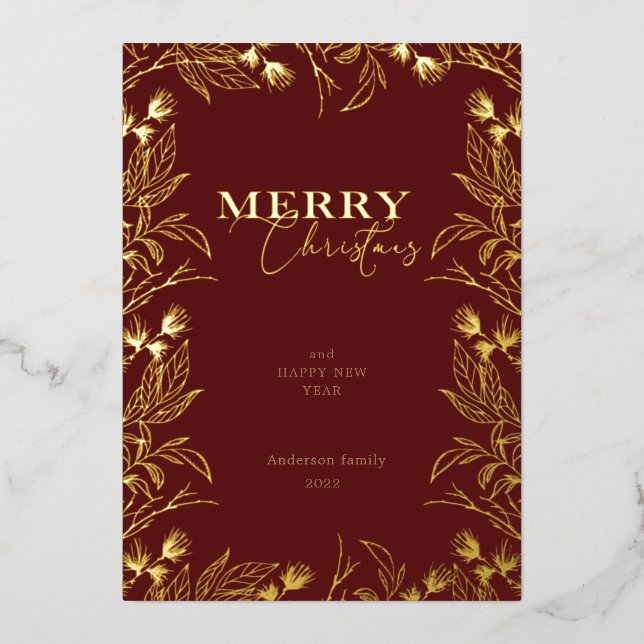 Merry Christmas gold calligraphy photo (Front)