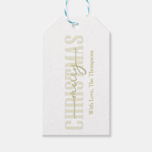 Merry Christmas Gold Calligraphy Script Gift Tags