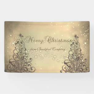 Merry Christmas,Gold ,Christmas Tree,Sparkle Banner