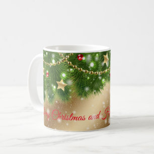 Merry Christmas Gold Coffee Mug