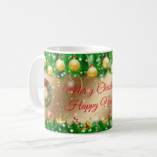 Merry Christmas Gold Coffee Mug