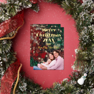 Merry Christmas Gold Foil Holiday Card