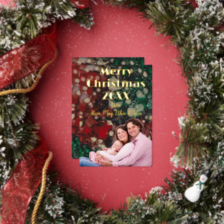 Merry Christmas Gold Foil Holiday Card