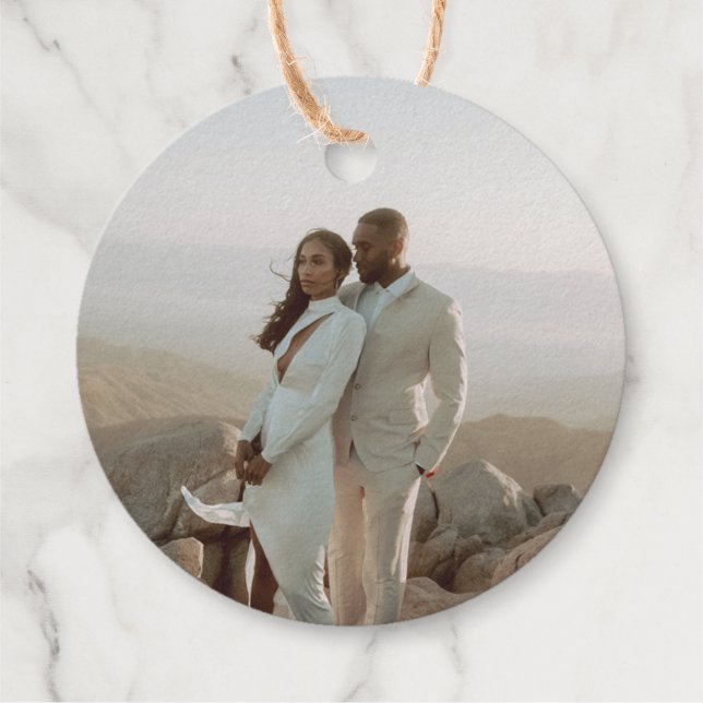 Merry Christmas Gold Foil Photo Tag (Back)