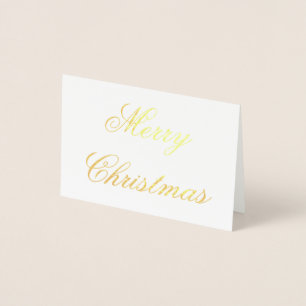 Merry Christmas Gold Foil Simple Chic Card