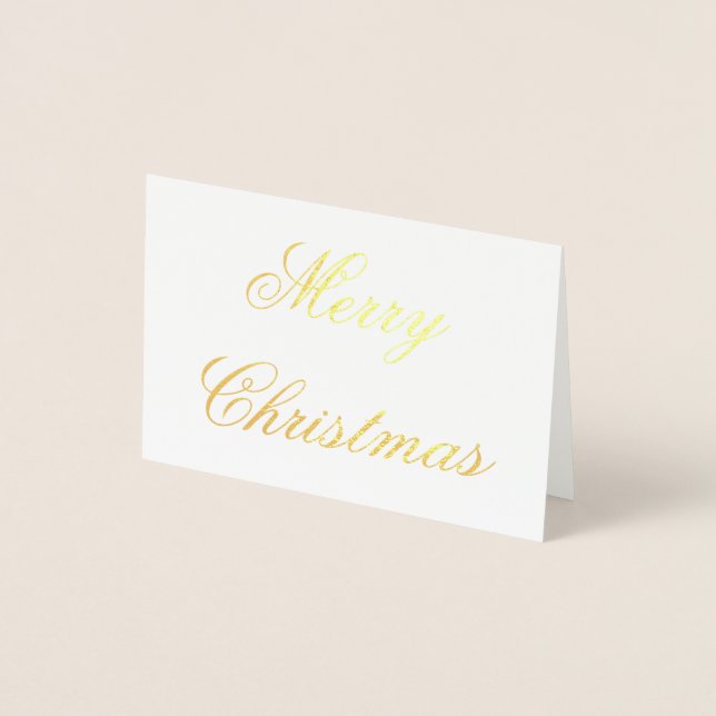Merry Christmas Gold Foil Simple Chic Card (Front)