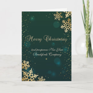Merry Christmas,Gold Snowflakes,Red Holiday Card