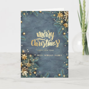 Merry Christmas,Gold Stars Christmas Tree Holiday