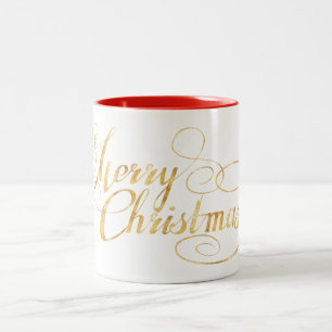 Merry Christmas (GOLD) Two-Tone Coffee Mug