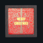 Merry Christmas Golden Red Snow Hearts Gift Box<br><div class="desc">"Elevate Your Holiday Cheer with Our Beautiful 'Merry Christmas Text Art' Design" Hey there, fellow Zazzle enthusiasts! Are you ready to infuse your holiday season with a touch of festive joy and artistic flair? Introducing our stunning "Beautiful Amazing Merry Christmas Text Art" design – a captivating celebration of the most...</div>