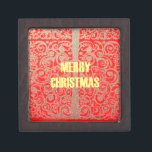 Merry Christmas Golden Red Snow Hearts Gift Box<br><div class="desc">"Elevate Your Holiday Cheer with Our Beautiful 'Merry Christmas Text Art' Design" Hey there, fellow Zazzle enthusiasts! Are you ready to infuse your holiday season with a touch of festive joy and artistic flair? Introducing our stunning "Beautiful Amazing Merry Christmas Text Art" design – a captivating celebration of the most...</div>