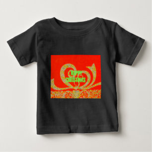 Merry Christmas Golden Red Snowflex.jpg Baby T-Shirt