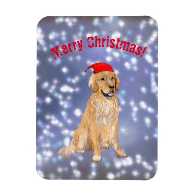 Merry Christmas golden retriever  Magnet (Vertical)