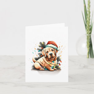 Merry Christmas Golden Retriever Puppy Card