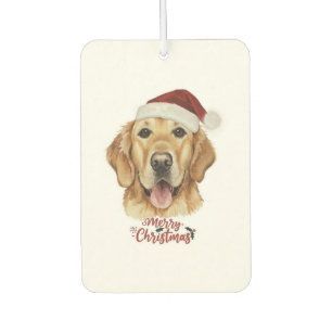 Merry Christmas Golden Retriver dog   Air Freshener
