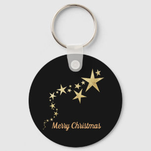 Merry Christmas, golden stars Keychain
