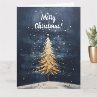 Merry Christmas Golden Tree Card