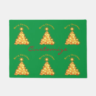 Merry Christmas Golden Tree Thunder_Cove Doormat