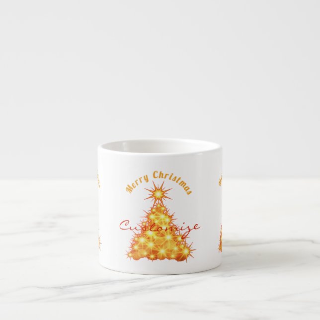 Merry Christmas Golden Tree Thunder_Cove Espresso Cup (Front)