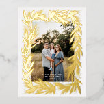 Merry Christmas Golden Wreath Foil Holiday Postcard<br><div class="desc">Merry Christmas Golden Wreath Holiday Card Card</div>