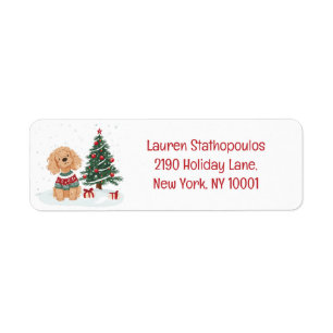 Merry Christmas Goldendoodle Dog
