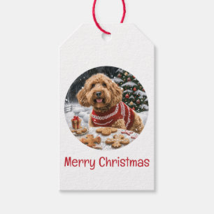 Merry Christmas Goldendoodle Dogs Gift Tags