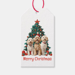 Merry Christmas Goldendoodle Dogs Gift Tags
