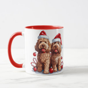 Merry Christmas Goldendoodle Dogs Mug