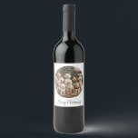 Merry Christmas Goldendoodle Puppy Dogs Wine Label<br><div class="desc">Cute illustration of Goldendoodle dogs dressed in holiday attire. Perfect for pet lovers and owners during the holiday season.</div>