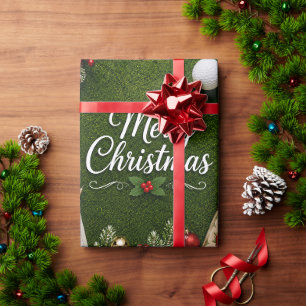 Merry Christmas Golf on Putting Green Holiday Wrapping Paper