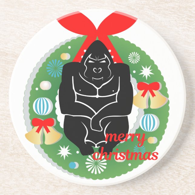 merry christmas gorilla coaster (Front)