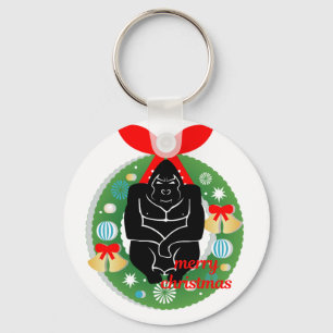 merry christmas gorilla keychain