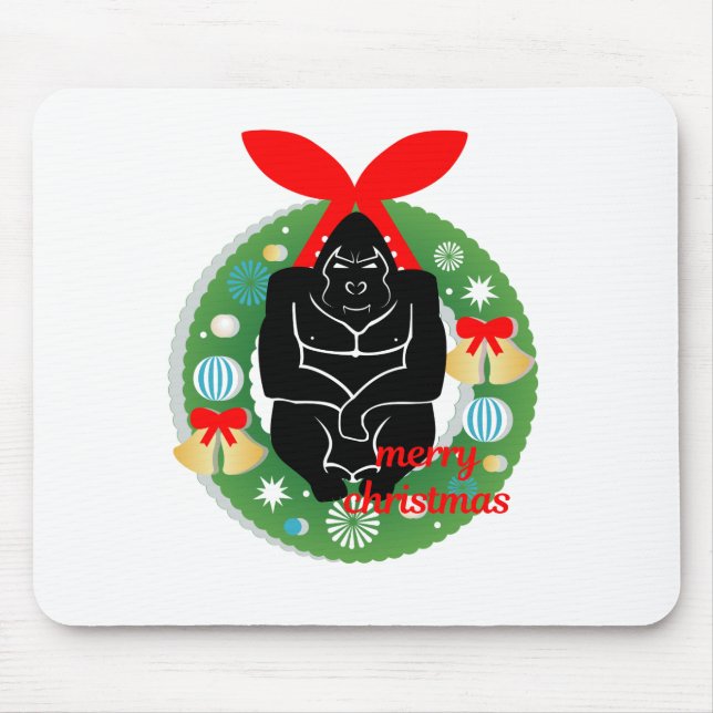 merry christmas gorilla mouse pad (Front)