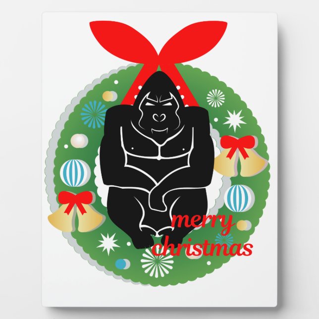 merry christmas gorilla plaque (Front)