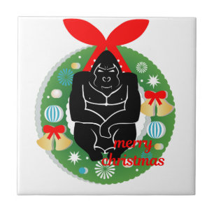 merry christmas gorilla tile