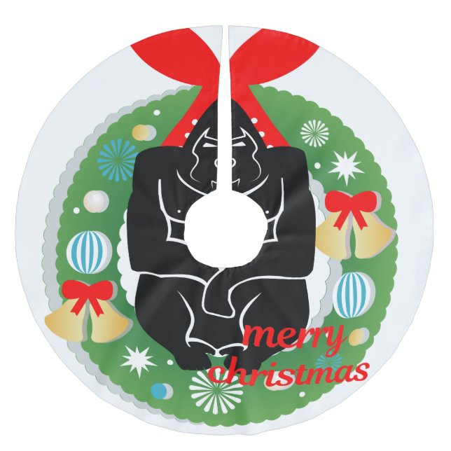 merry christmas gorilla tree skirt (Front)